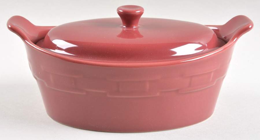 Woven Traditions Paprika 20 Oz Small Oval Covered Casserole by Longaberger-1