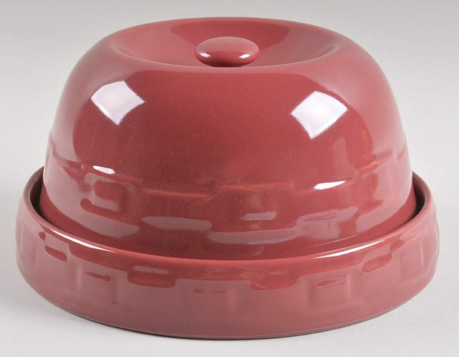 Woven Traditions Paprika Round Cheese Dish & Lid by Longaberger-1