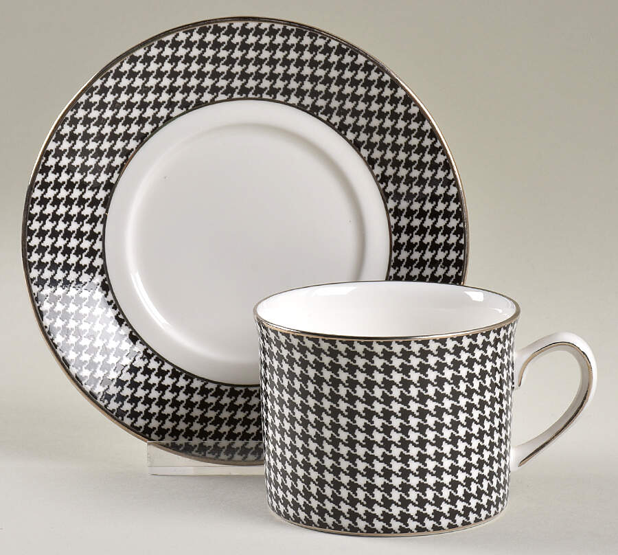 Houndstooth Flat Cup & Saucer Set by Ralph Lauren China-1