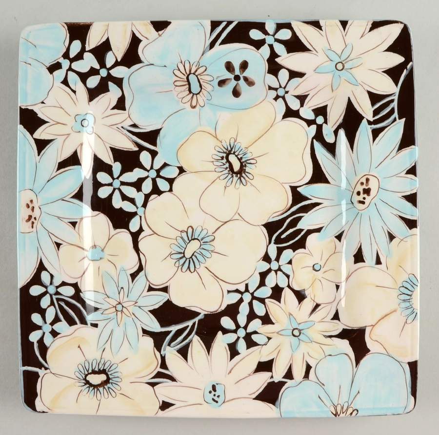 Casual Blues Square Salad Plate by Laurie Gates-1