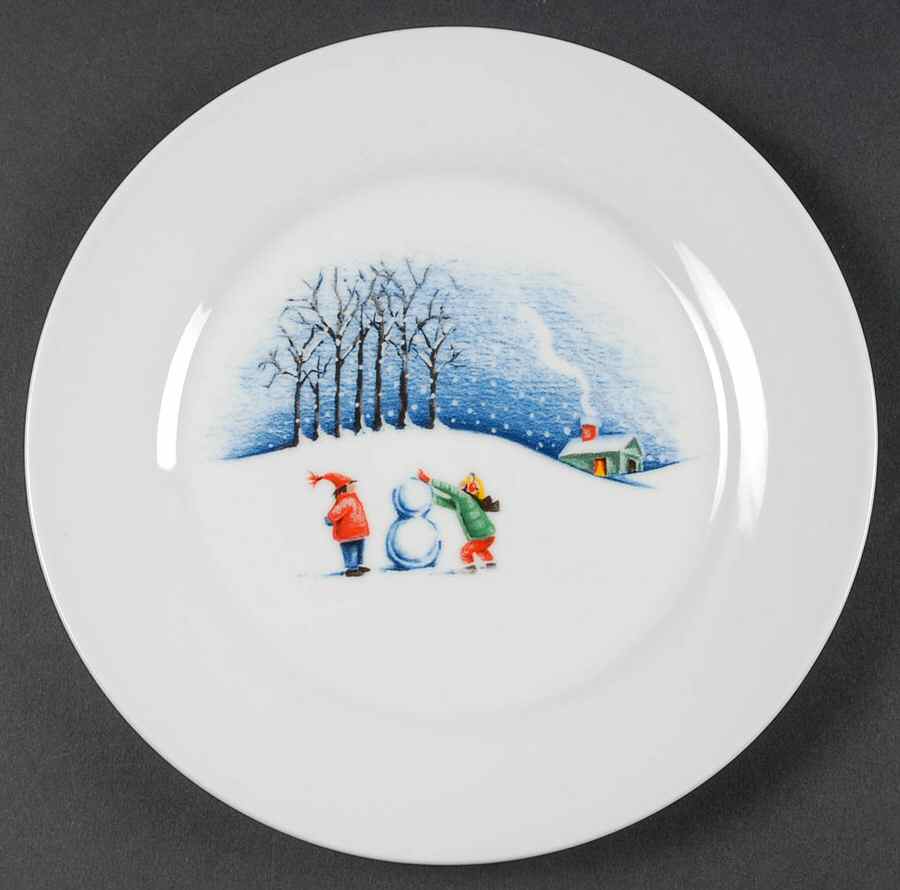 Christmas Village Salad Plate by Livingquarters-1