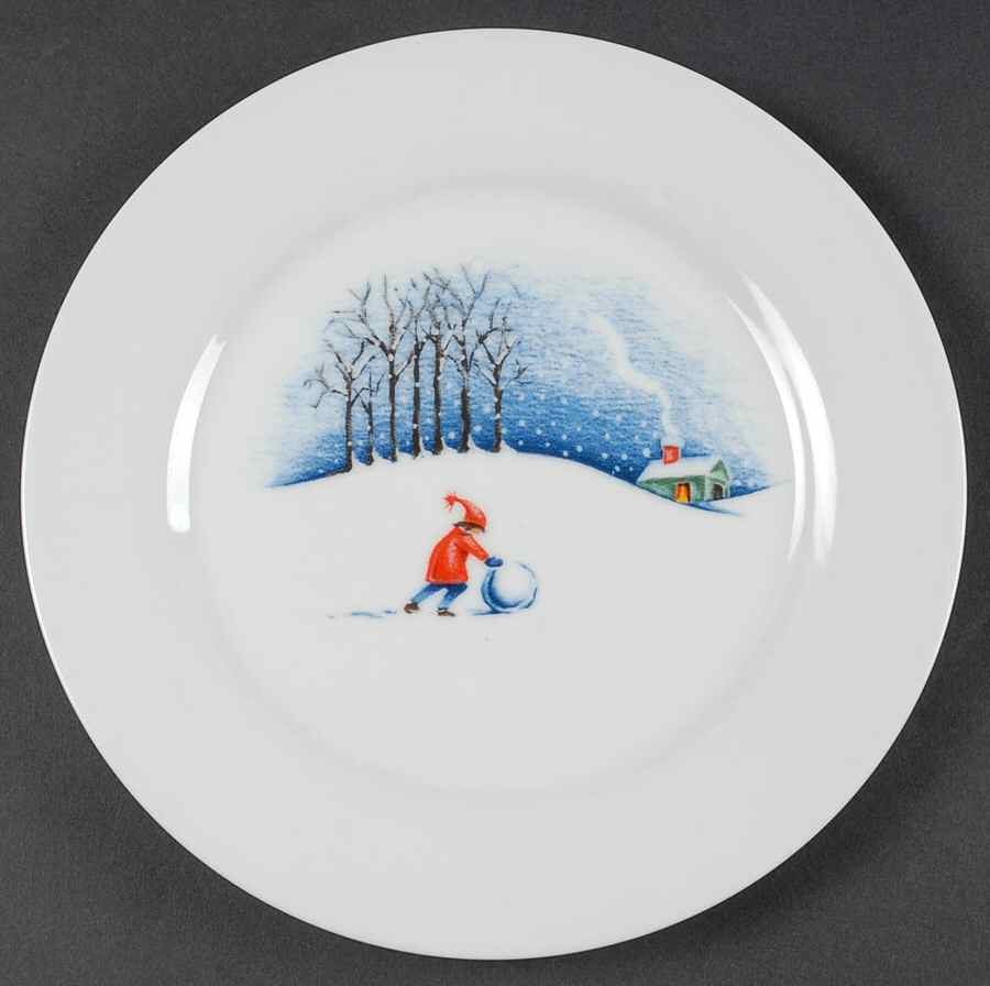 Christmas Village Salad Plate by Livingquarters-1