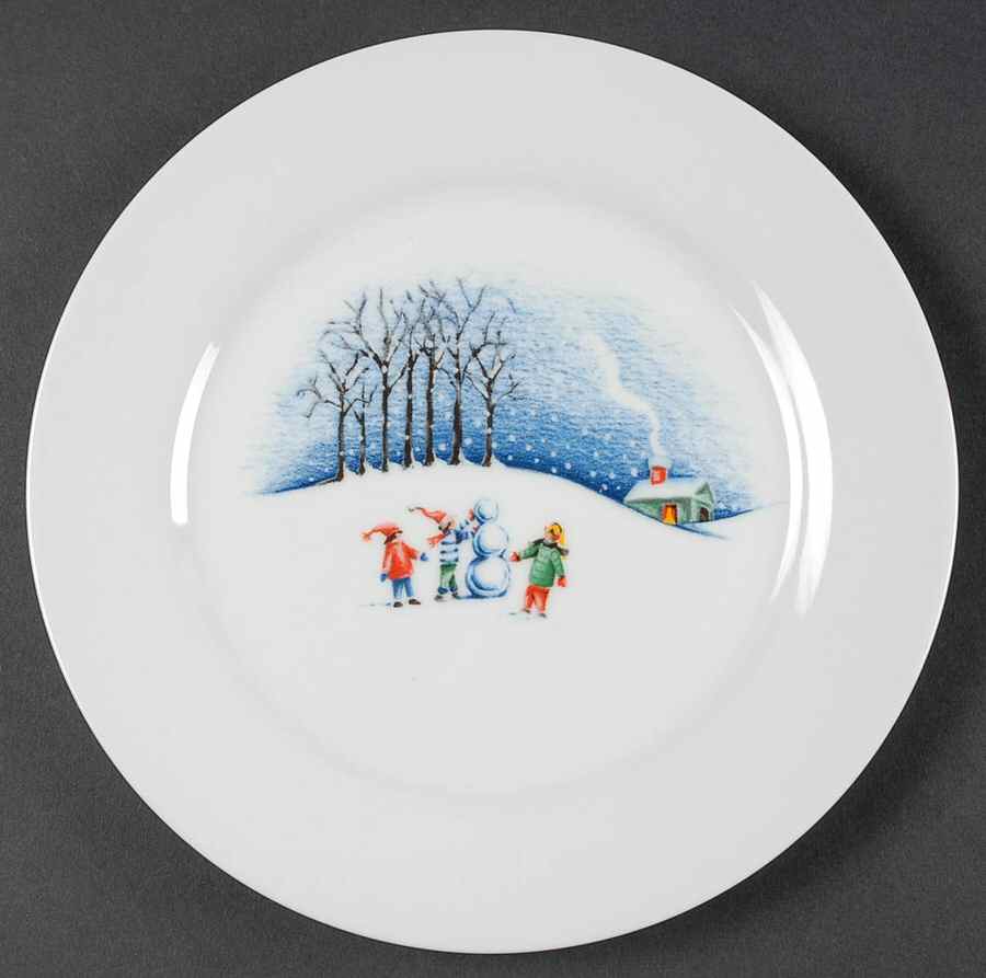 Christmas Village Salad Plate by Livingquarters-1