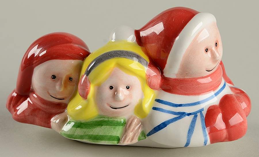 Christmas Village Lid for Sugar Bowl by Livingquarters-1
