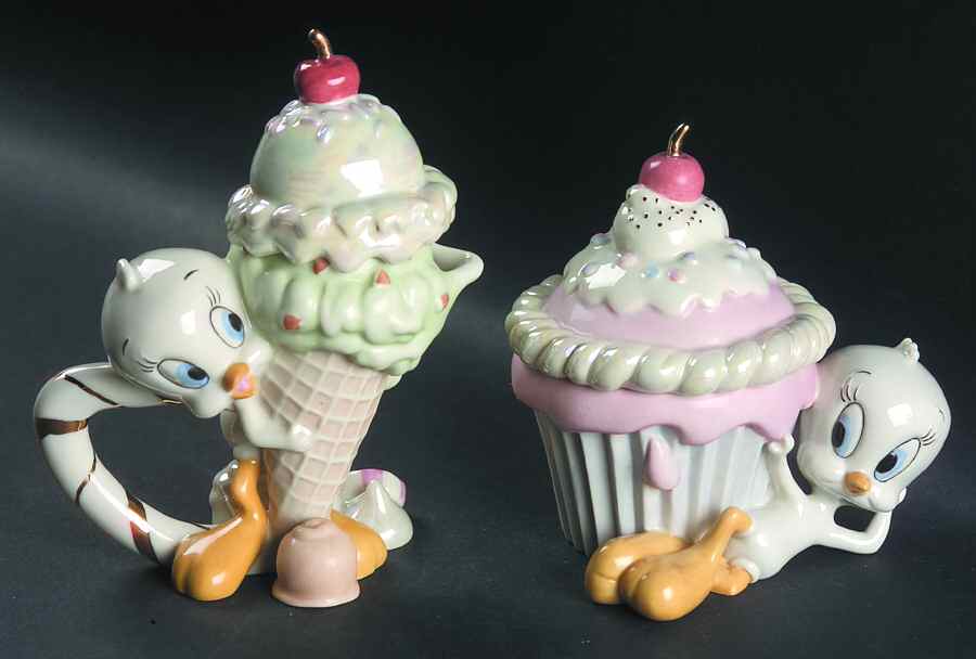 Tweety Figural Creamer& Lid & Sugar Set by Lenox-1