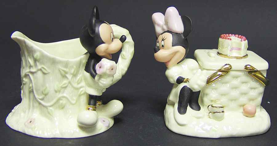 Mickey & Minnie Disney Figural Giftware Creamer & Sugar with Lid (Box Set) by Lenox-1
