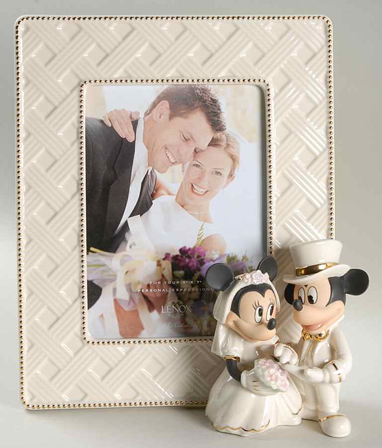 Mickey & Minnie Disney Figural Giftware Frame-Holds 5" X 7" by Lenox-1