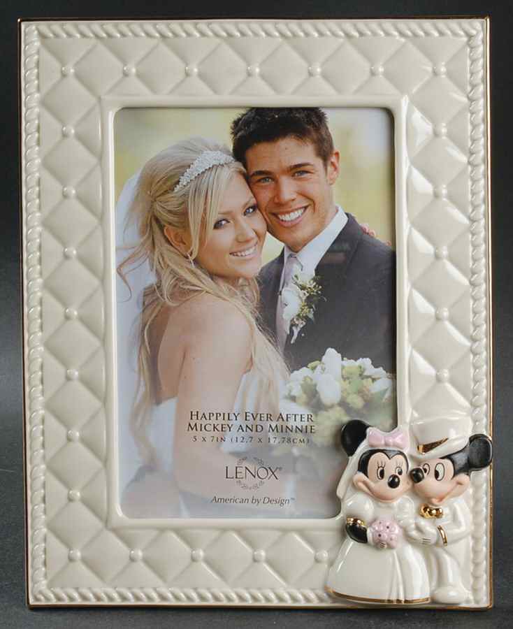 Mickey & Minnie Disney Figural Giftware Frame-Holds 5" X 7" by Lenox-1