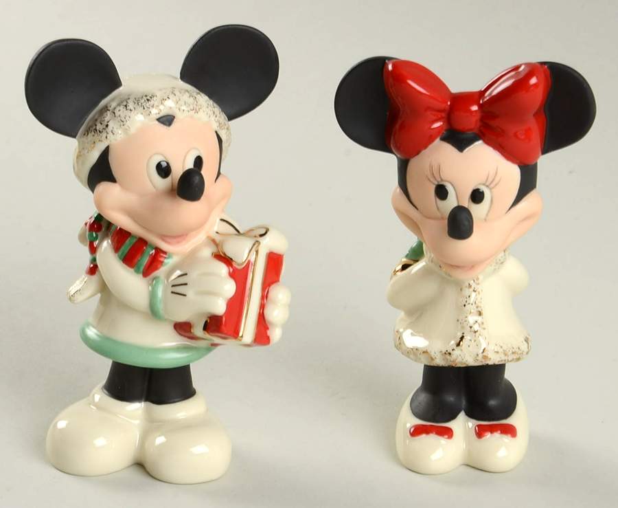 Mickey & Minnie Disney Figural Giftware Figural Salt and Pepper by Lenox-1
