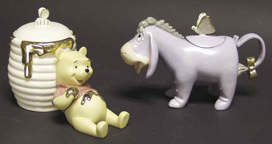 Pooh Figural Giftware Figural Creamer& Lid & Sugar Set by Lenox-1