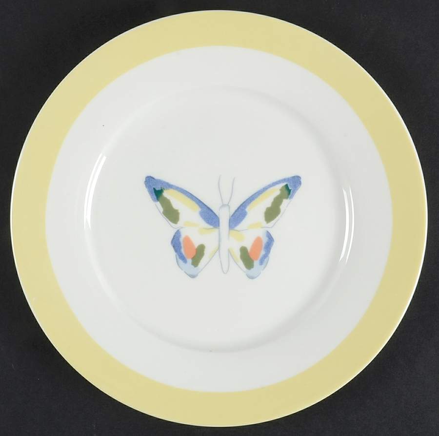 Farfalla Yellow Salad Plate by Lynn's China-1