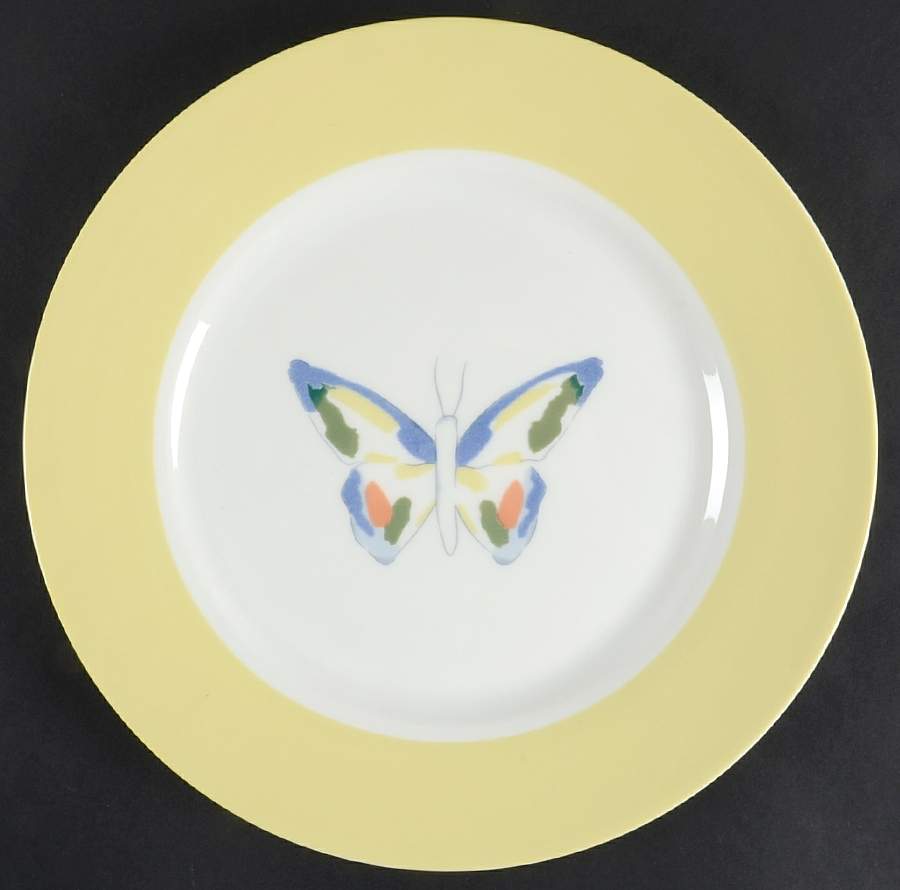 Farfalla Yellow Dinner Plate by Lynn's China-1