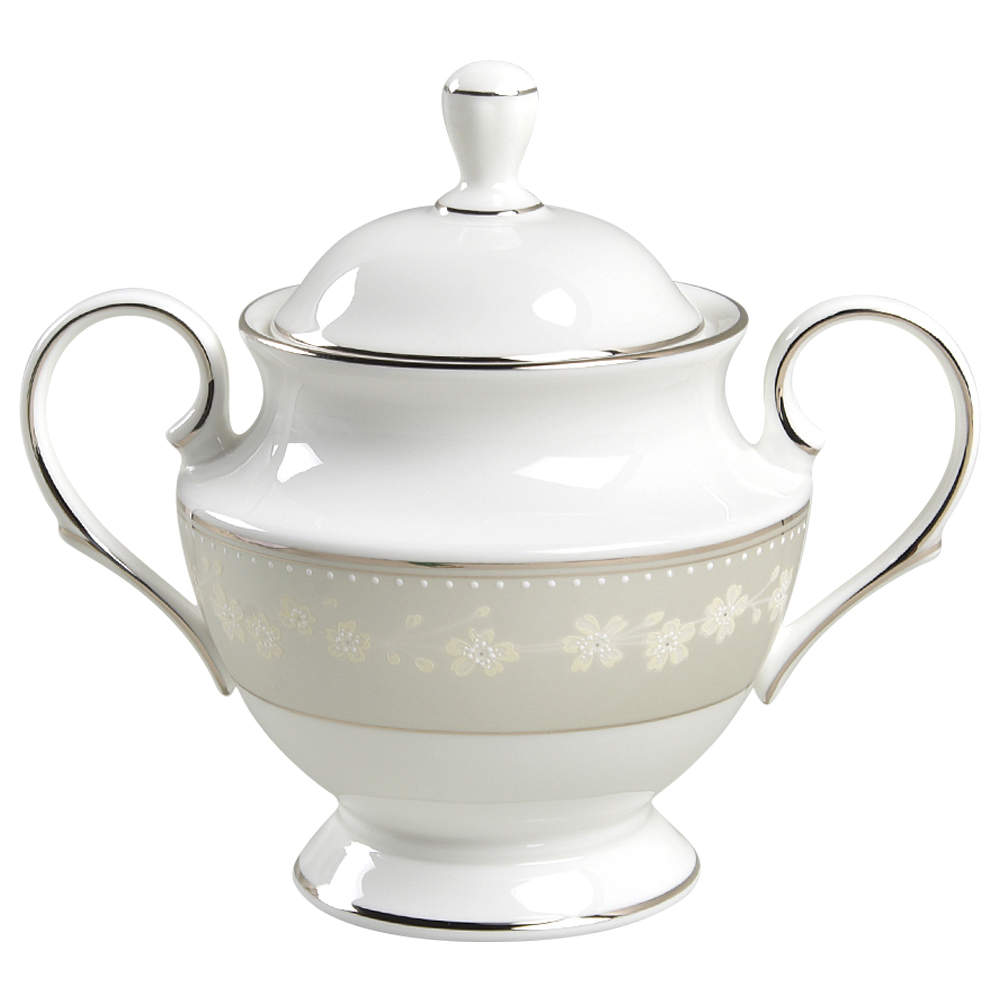 Bellina (Platinum Trim) Sugar Bowl & Lid by Lenox-1