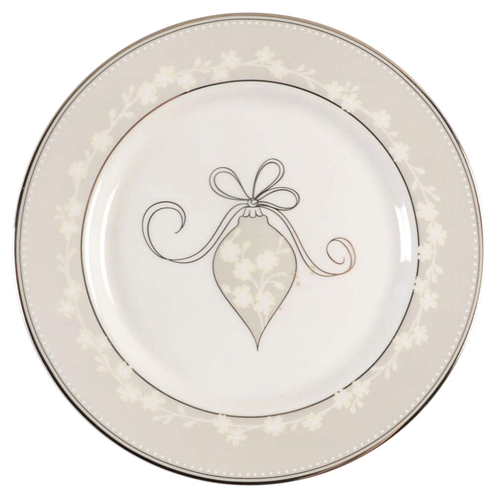 Bellina (Platinum Trim) Holiday DessertPie Plate by Lenox-1