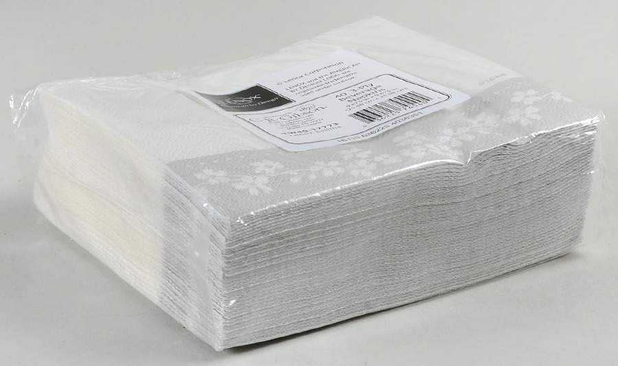 Bellina (Platinum Trim) Package of Paper Beverage Napkins by Lenox-1