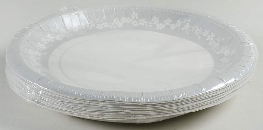 Bellina (Platinum Trim) (Pack of 16) Paper Dinner Plates by Lenox-1