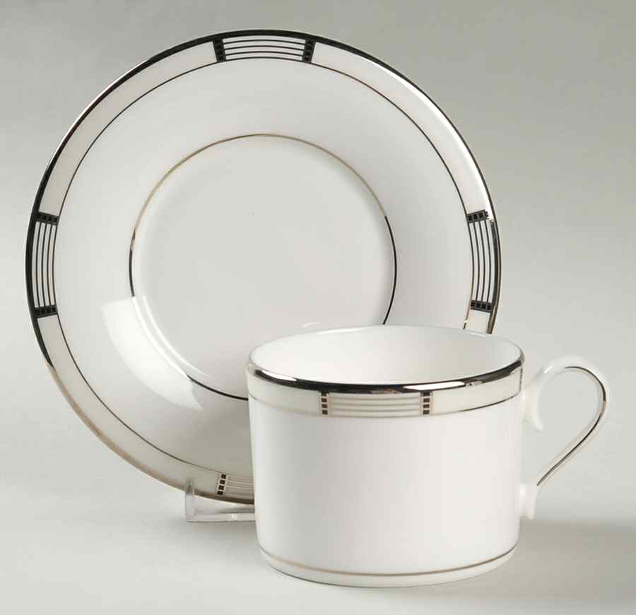 High Society Flat Cup & Saucer Set by Lenox-1