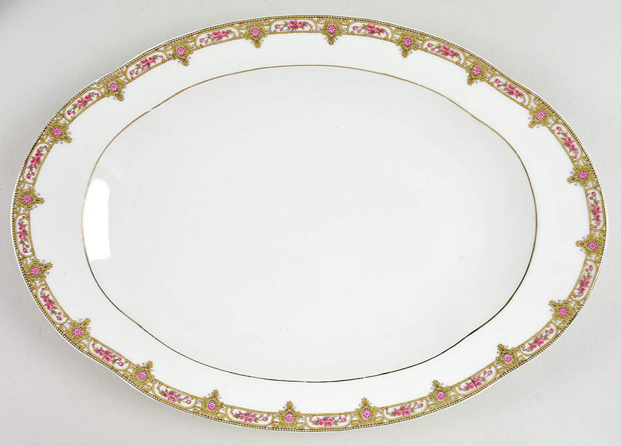 LIM317 14" Oval Serving Platter by Limoges-French-1