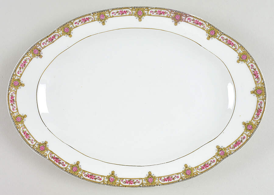 LIM317 12" Oval Serving Platter by Limoges-French-1