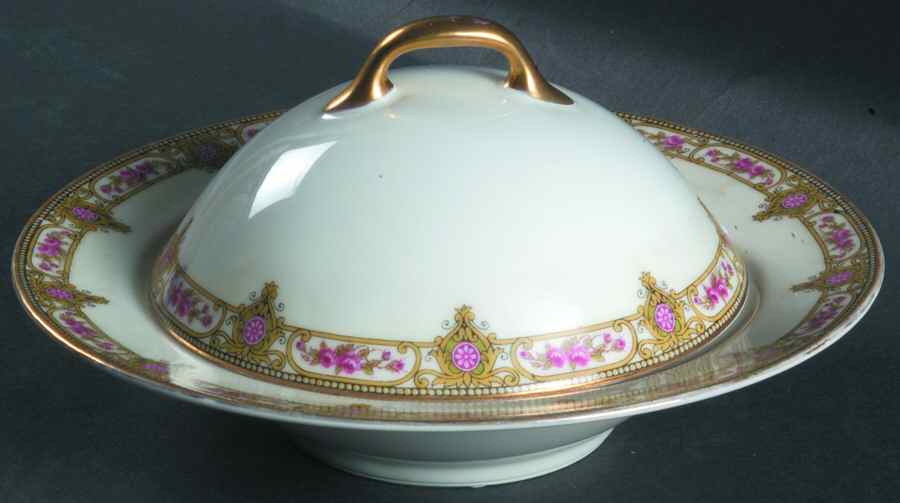 LIM317 Round Covered Butter by Limoges-French-1