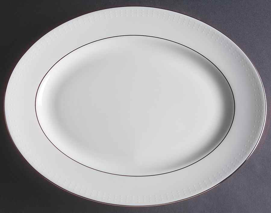 Herald Square White 13" Oval Serving Platter by Lenox-1