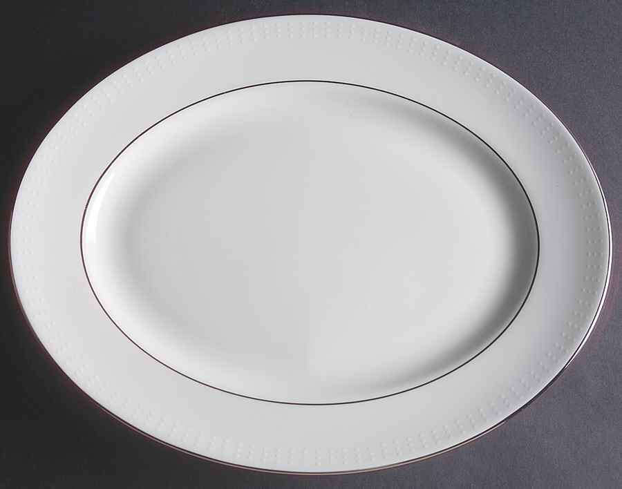 Herald Square White 13" Oval Serving Platter by Lenox-1