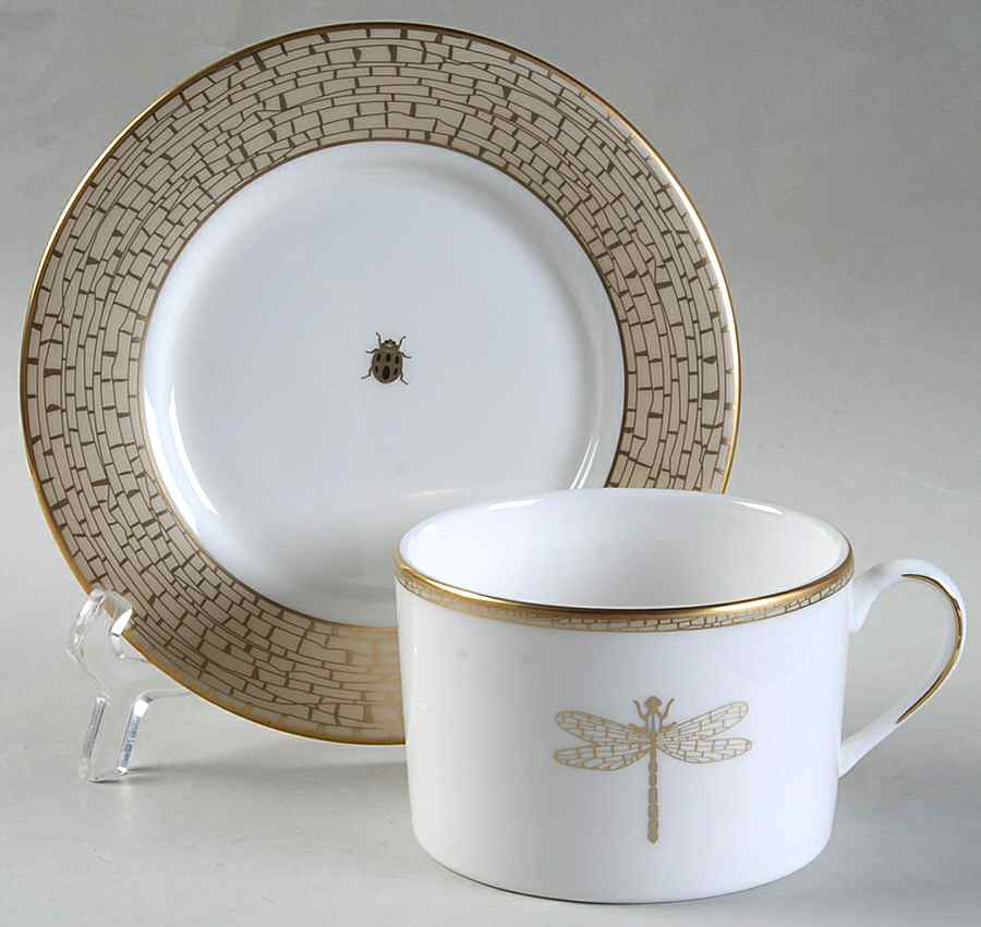 June Lane Gold Flat Cup & Saucer Set by Lenox-1