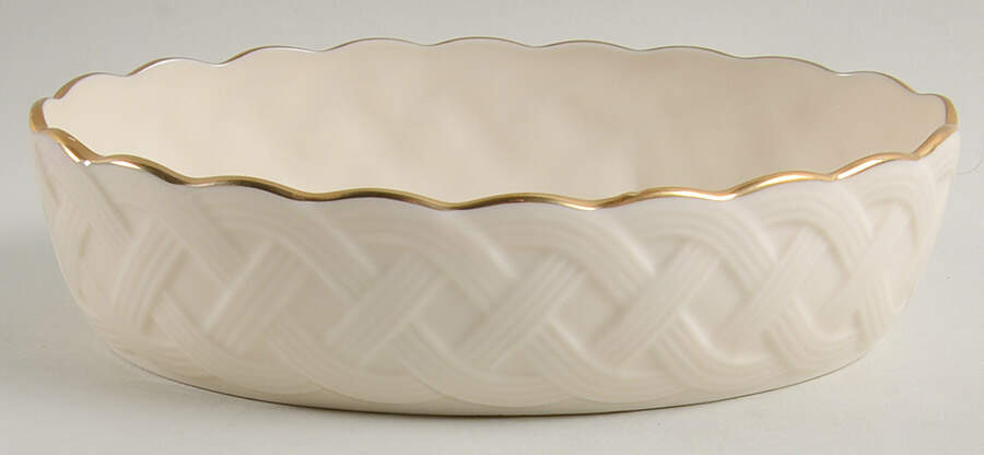 Lattice Collection 8" Oval Scalloped Bowl by Lenox-1