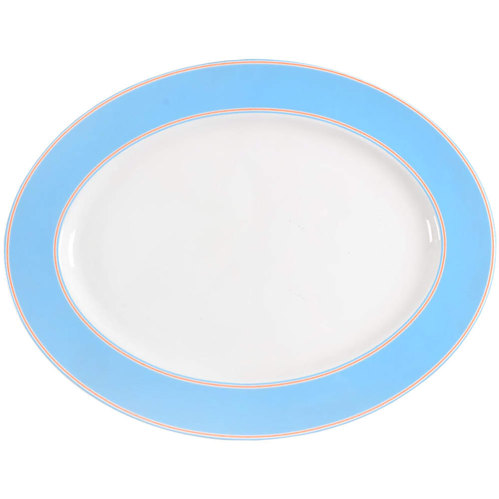 Cays Stripe Blue 16" Oval Serving Platter by Lenox-1