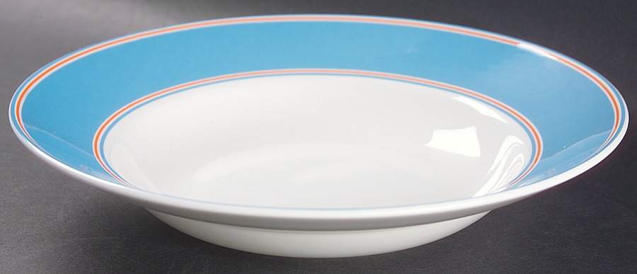 Cays Stripe Blue 9" Soup/Pasta Bowl by Lenox-1