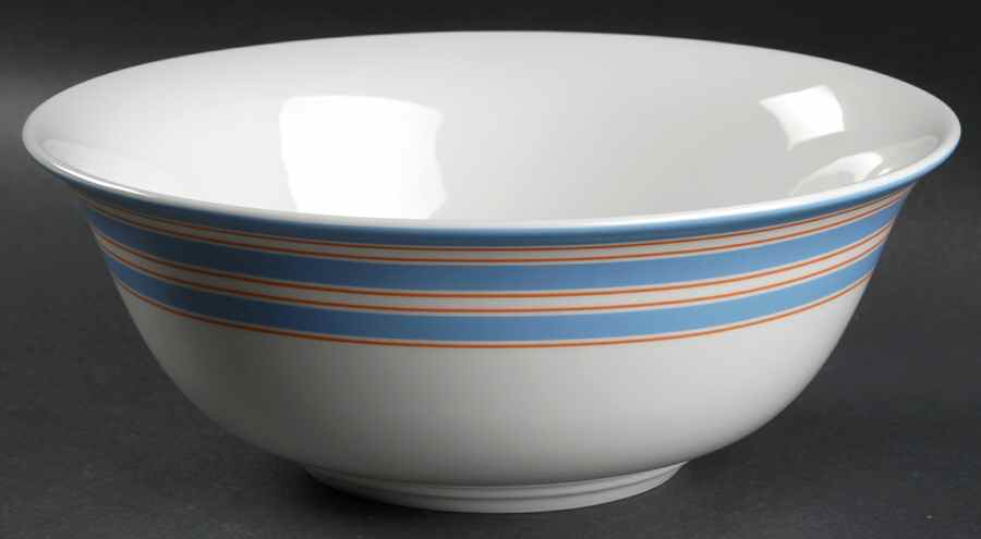 Cays Stripe Blue 9" Round Vegetable Bowl by Lenox-1
