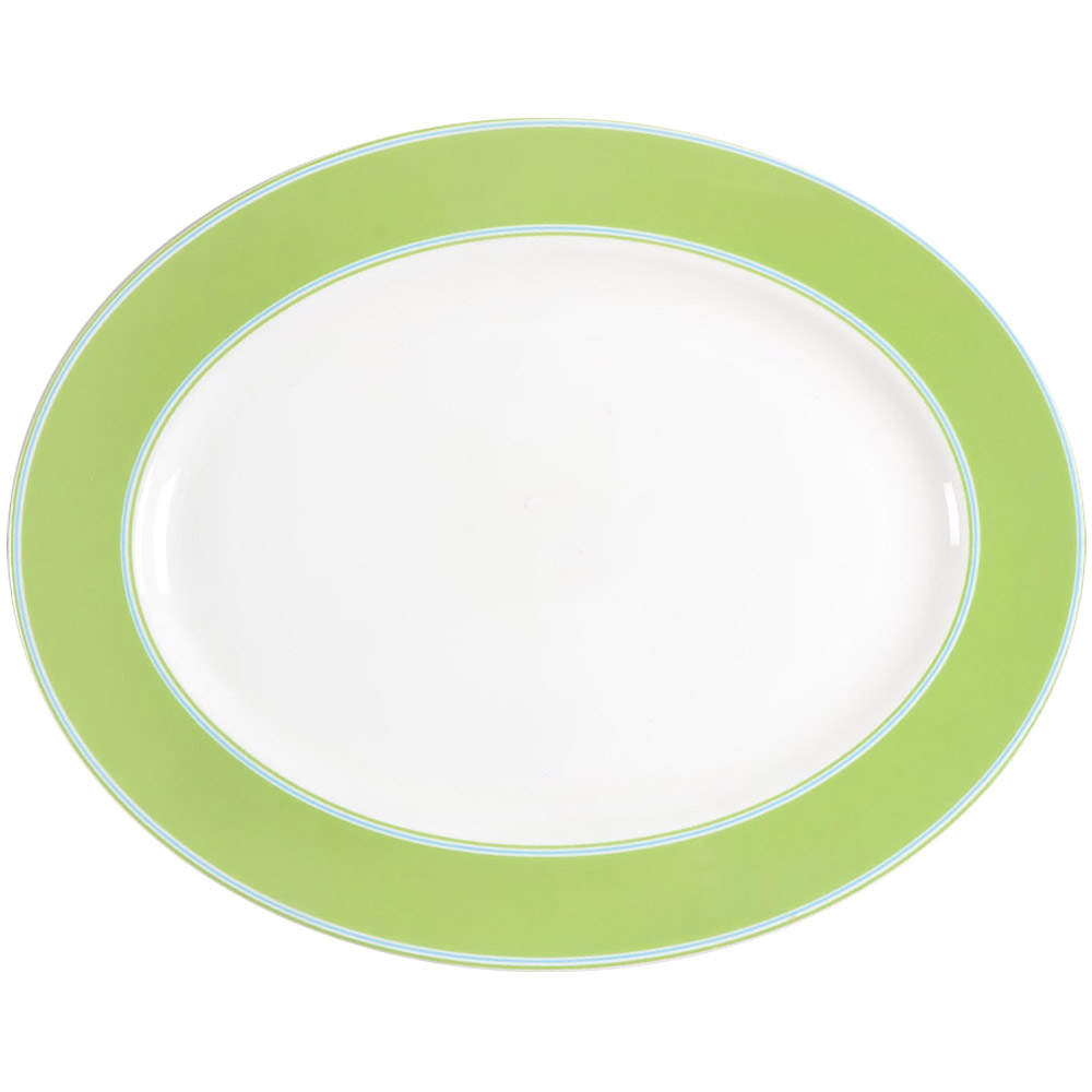 Cays Stripe Green 16" Oval Serving Platter by Lenox-1