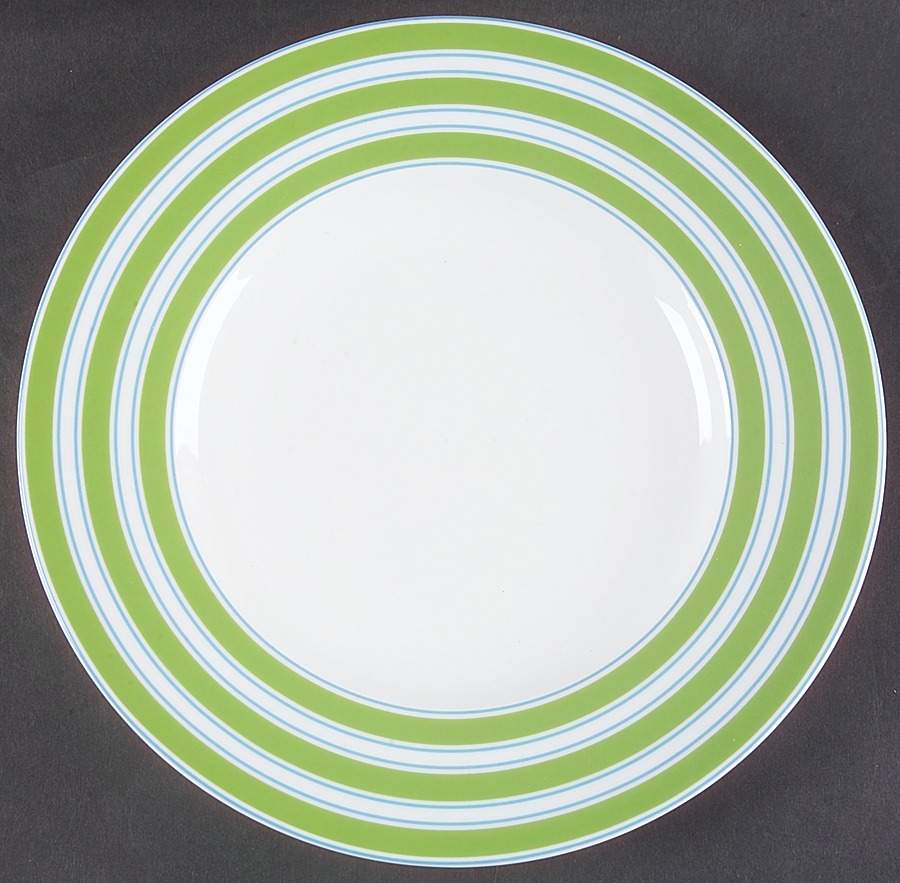 Cays Stripe Green Accent Luncheon Plate by Lenox-1
