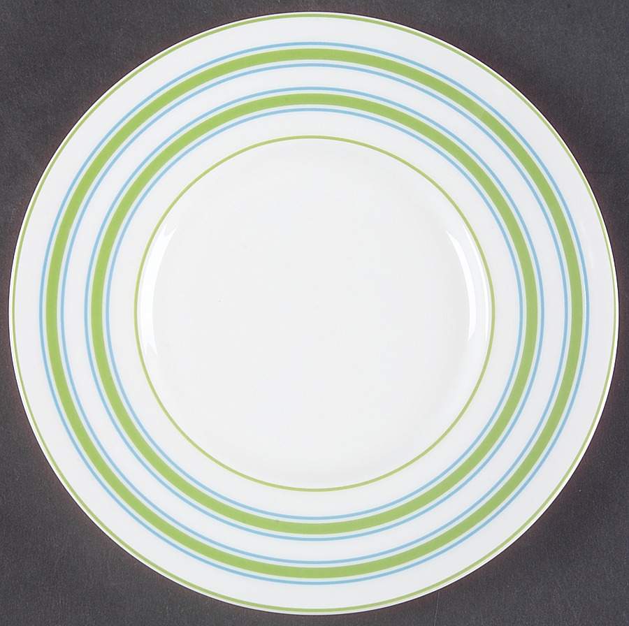Cays Stripe Green Dessert/Pie Plate by Lenox-1