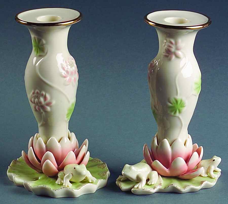Floral Frog Collection 6" Candlestick - Set of 2 Motifs by Lenox-1