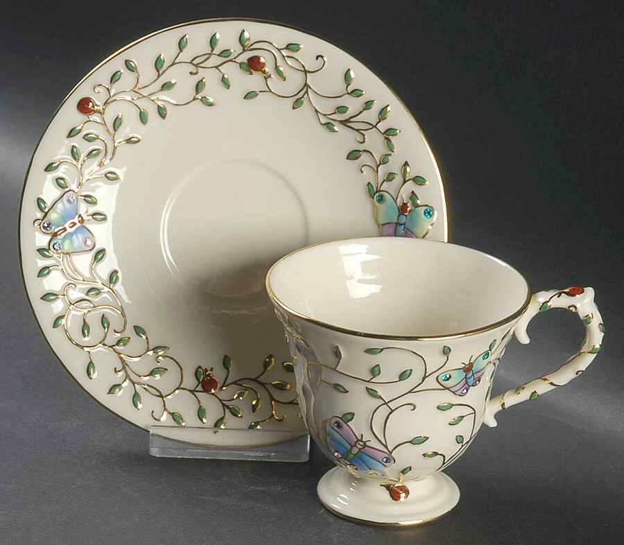 Summer Enchantment Footed Cup & Saucer Set by Lenox-1