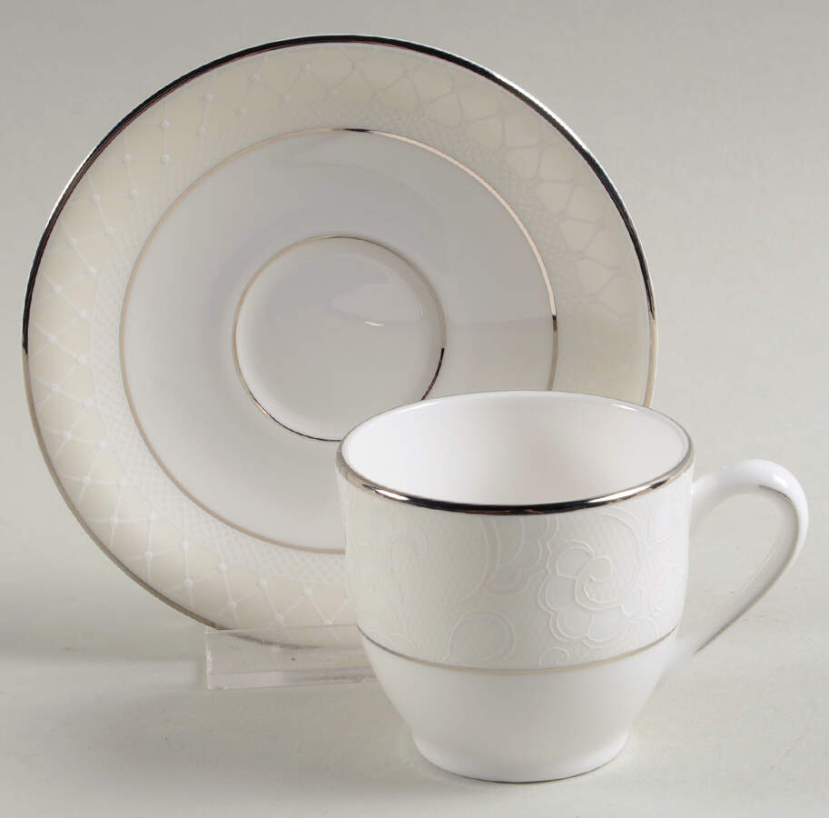 Venetian Lace Flat Demitasse Cup & Saucer Set by Lenox-1