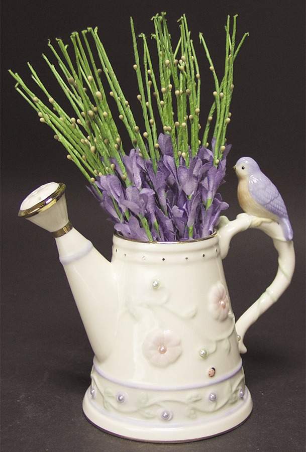 Petals & Pearls Vase-Bud/Bluebird/Figural by Lenox-1