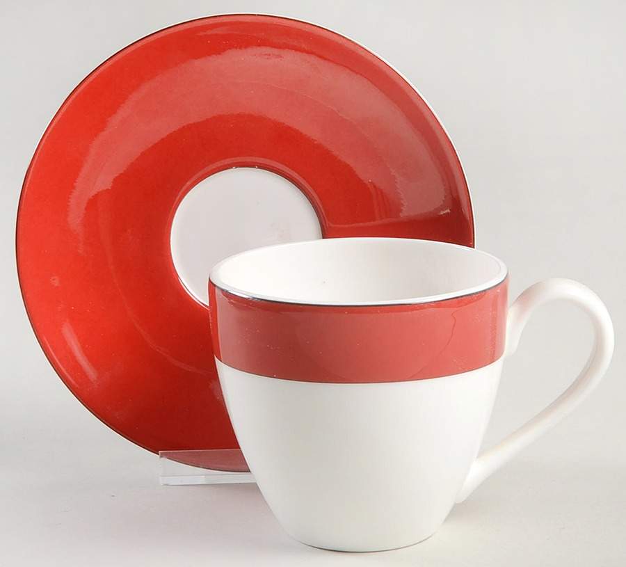 Rutherford Circle Red Flat Cup & Saucer Set by Lenox-1