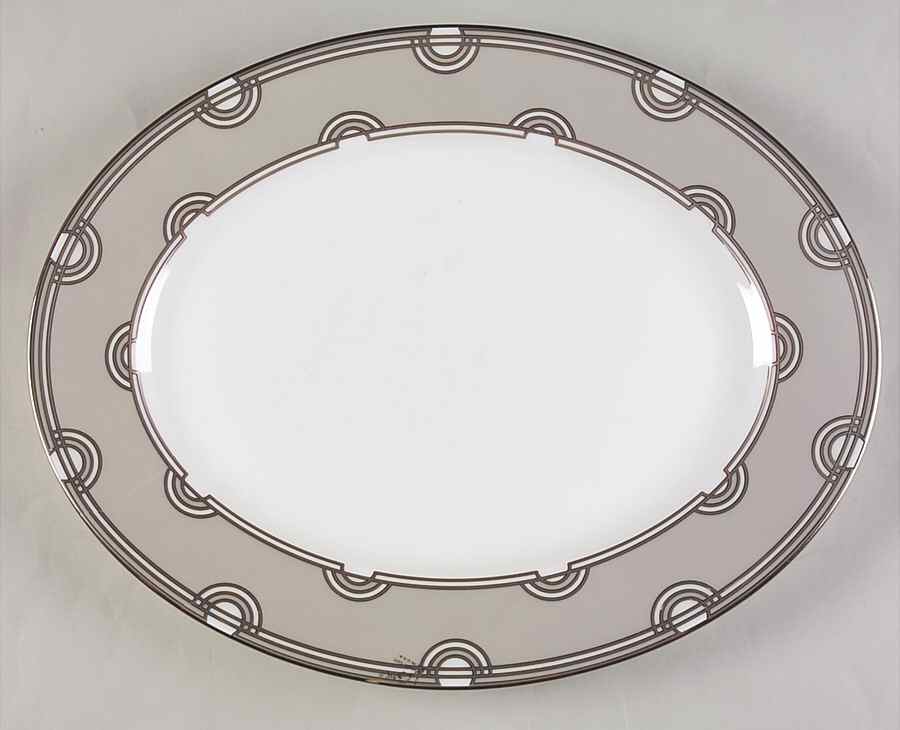 Corona Grove Platinum 13" Oval Serving Platter by Lenox-1