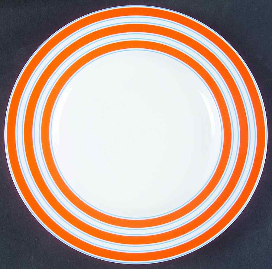 Cays Stripe Orange Accent Luncheon Plate by Lenox-1