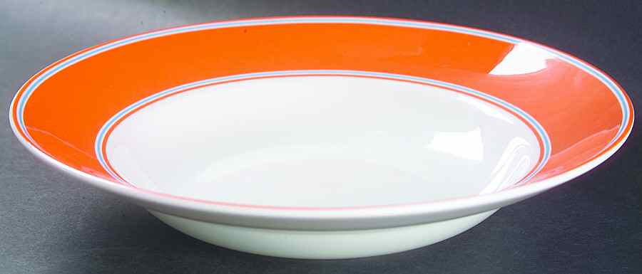 Cays Stripe Orange 9" Soup/Pasta Bowl by Lenox-1