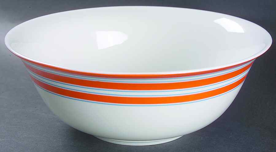 Cays Stripe Orange 9" Round Serving Bowl by Lenox-1