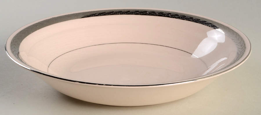Etched Platinum (Off Edge) Coupe Soup Bowl by Limoges-American-1