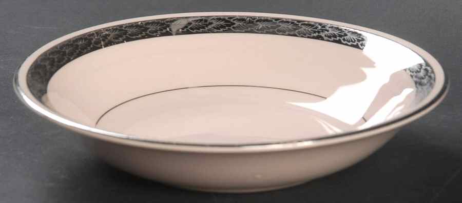 Etched Platinum (Off Edge) Fruit/Dessert (Sauce) Bowl by Limoges-American-1