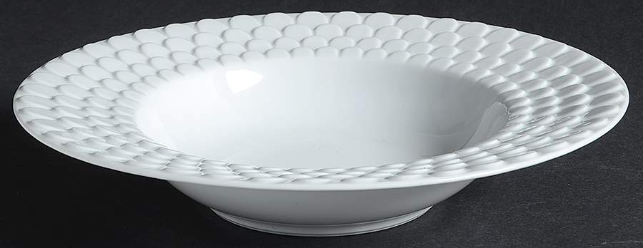 Aegean White Rim Soup Bowl by L'Objet-1