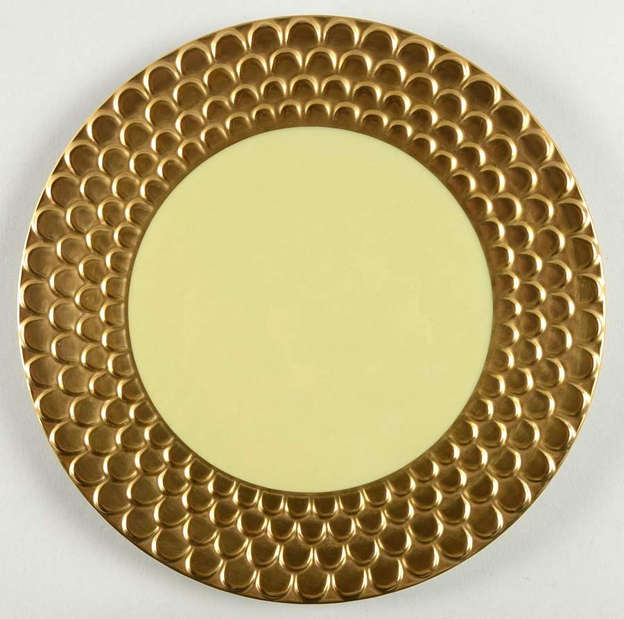 Aegean Gold Sculpted Salad/Dessert Plate by L'Objet-1