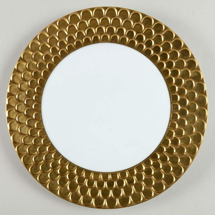 Aegean Gold Sculpted Dinner Plate by L'Objet-1
