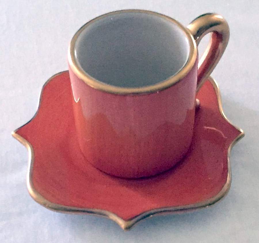 Meridian Coral Flat Demitasse Cup & Saucer Set by L'Objet-1