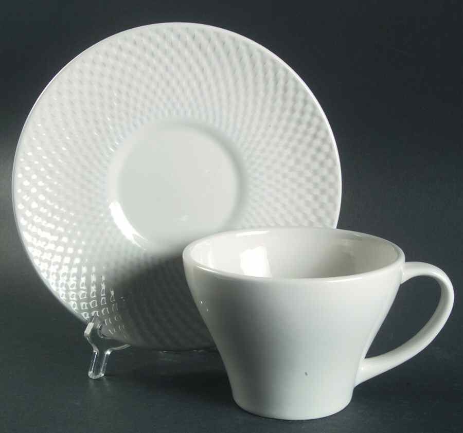 Reed White Cappuccino Cup & Saucer Set by Ralph Lauren China-1